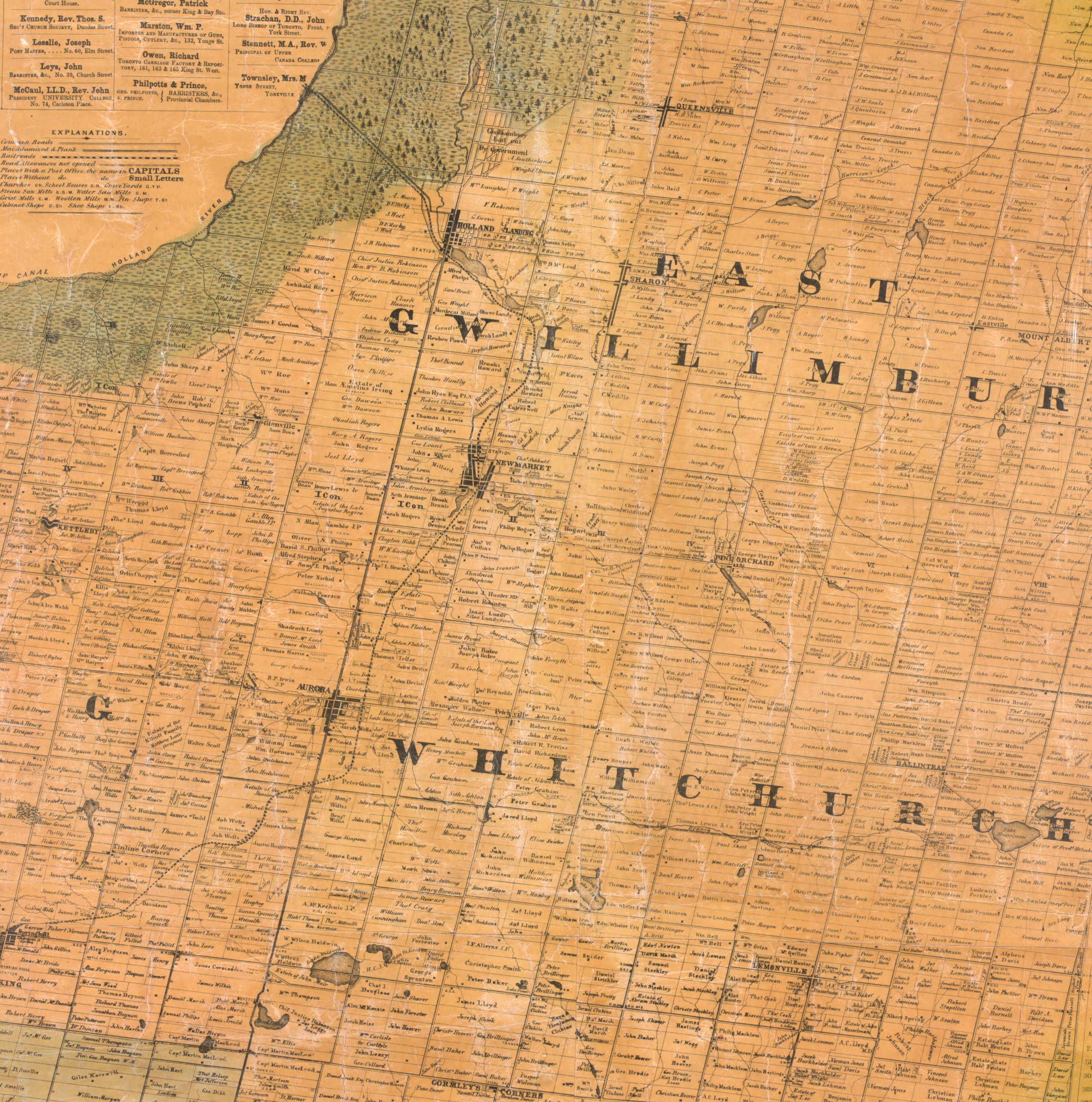 Henry Hisson - Early Map of East Gwillimbury