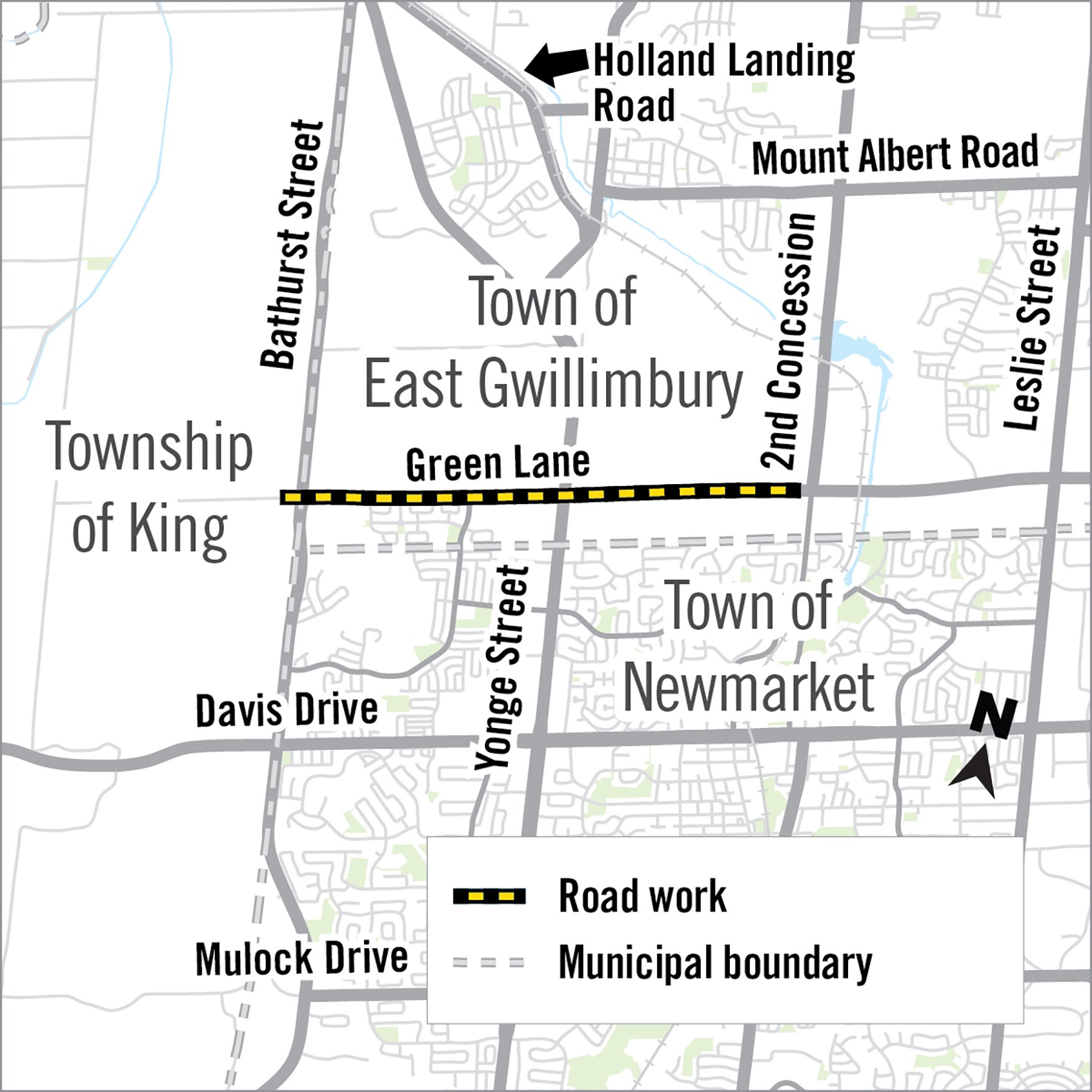 Green Lane construction map