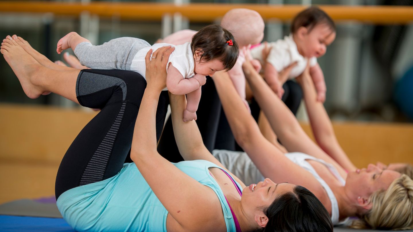 Baby and Mom exercising