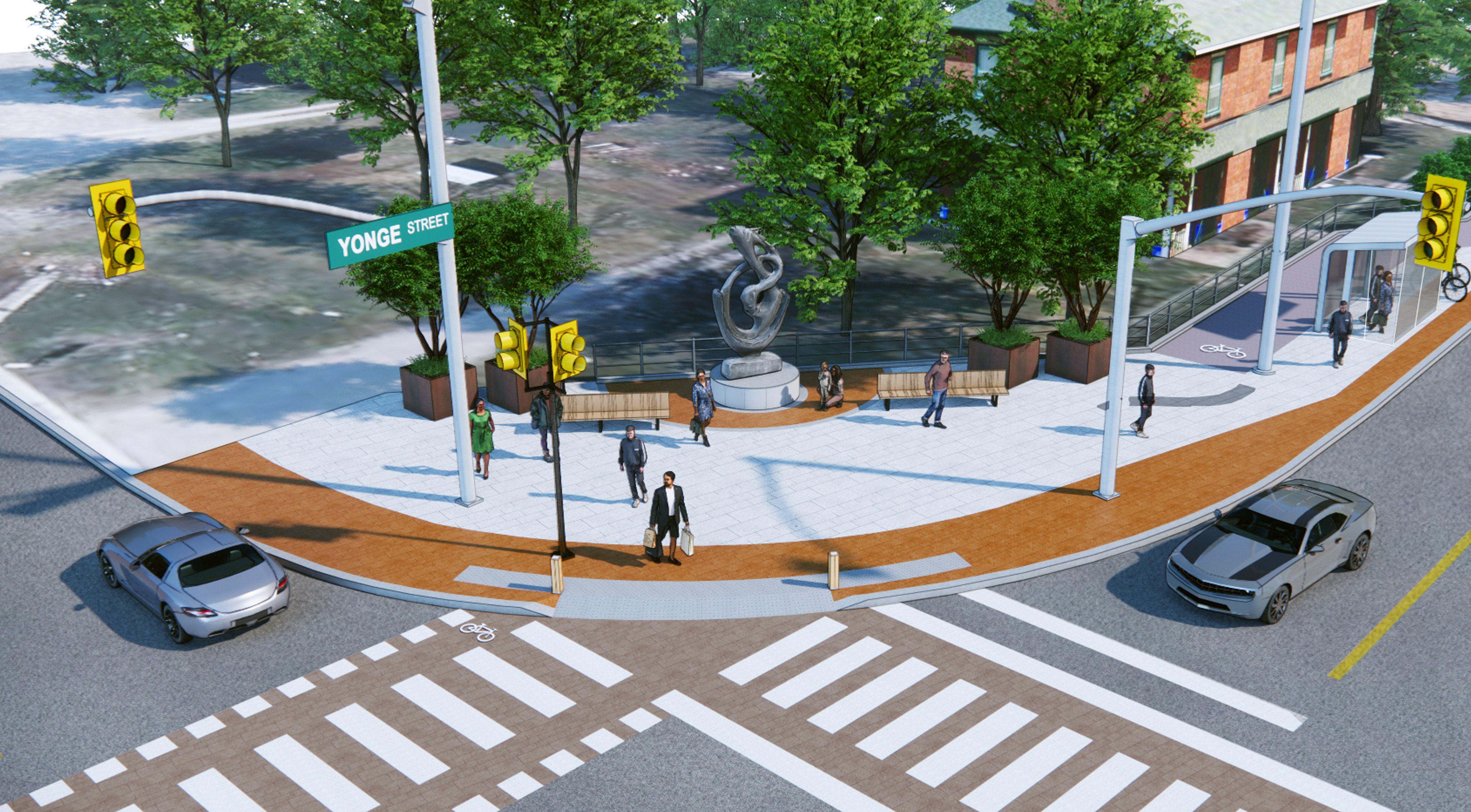 Rendering of what Yonge Street in Holland Landing will look like after construction Rendering of what Yonge Street in Holland Landing will look like after construction