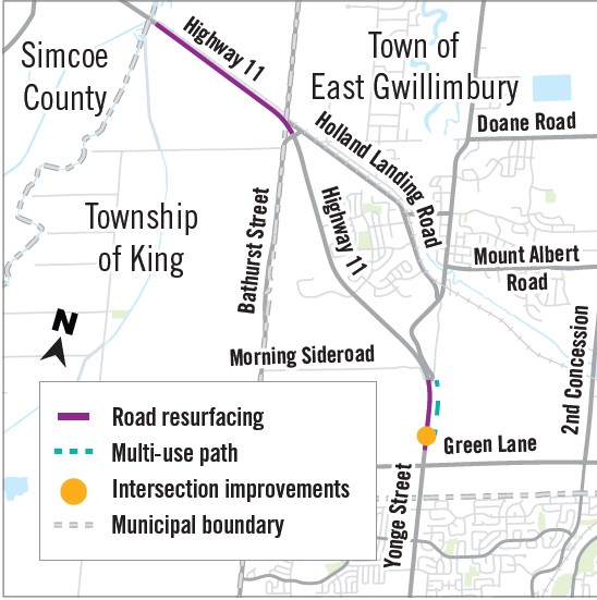 Green Lane construction map