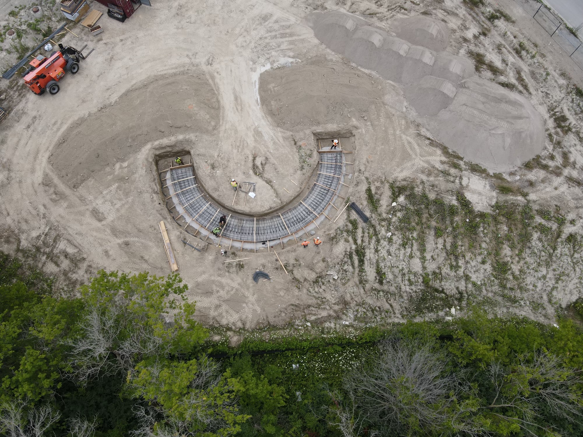 Overhead image of Valleybrook Park under construction 